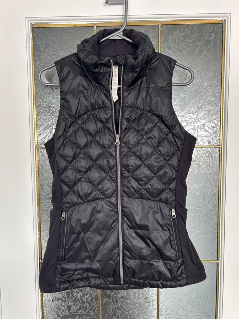 lululemon athletica Black Quilted Sleeveless Vest with Stretch Sides